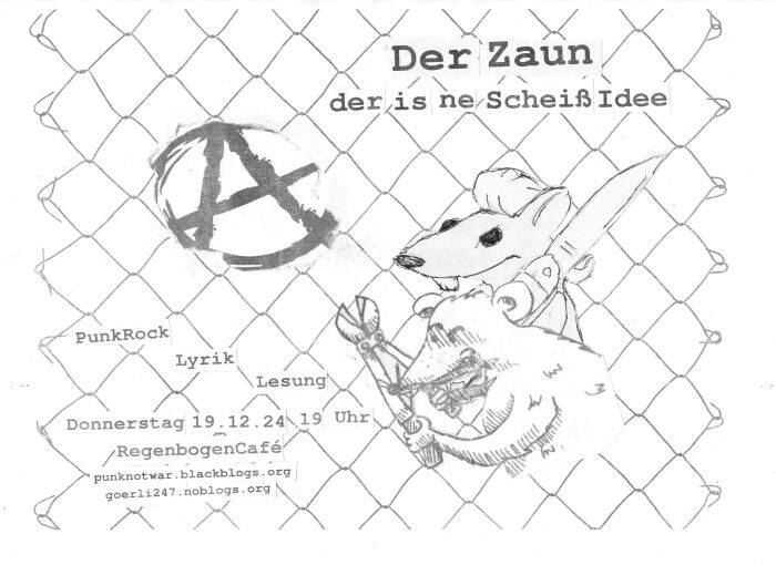 "Der Zaun, der war ne Scheiß-Idee" - PunkRock-Lyrik-Lesung im RegenbogenCafé