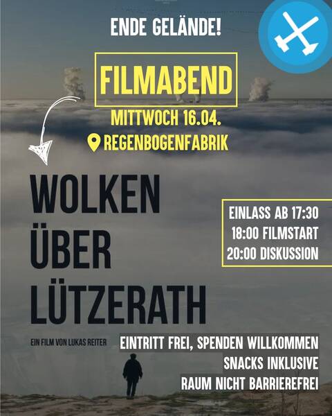 "Wolken über Lützerath" - Film- und Diskussionsabend im RegenbogenKino