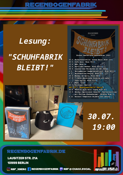 "Schuhfabrik bleibt!" - Lesung im RegenbogenKino