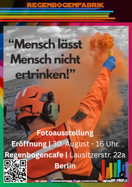 "Mensch lässt Mensch nicht ertrinken!" - Fotoausstellung im RegenbogenCafé