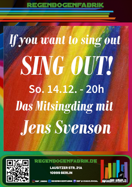 "If you want to sing out: Sing Out!" - Mitsingabend im RegenbogenKino