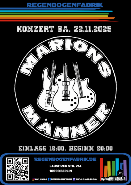 "Marions Männer" - Konzert & Recordreleaseparty im RegenbogenKino