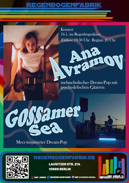 "Ana Avramov & Gossamer Sea" - Konzert im RegenbogenKino