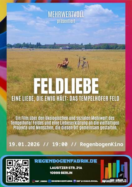 "Feldliebe – Eine Liebe, die ewig hält: Das Tempelhofer Feld" - Dokumentarfilm im RegenbogenKino