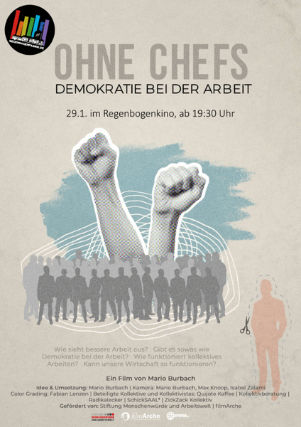 "Ohne Chefs: Demokratie bei der Arbeit" - Filmvorführung & Podiumsdiskussion im RegenbogenKino