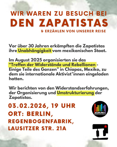 "Besuch bei den Zapatistas" - Reisebericht im RegenbogenCafé