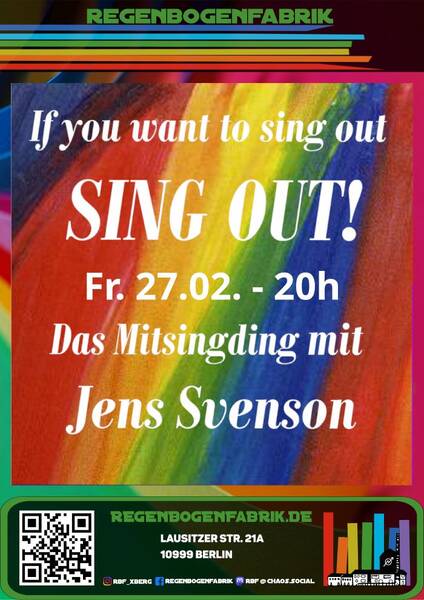 "If you want to sing out: Sing Out!" - Mitsingabend im RegenbogenKino
