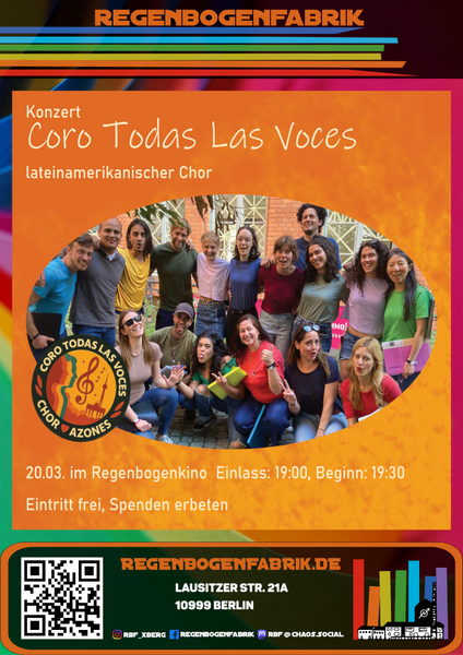"Todas Las Voces" - Lateinamerikanisches Chor-Konzert im RegenbogenKino