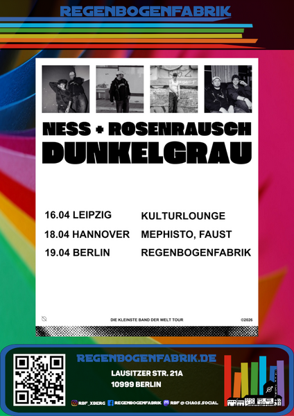 "Rosenrausch & Ness = Dunkelgrau" - Konzert im RegenbogenKino