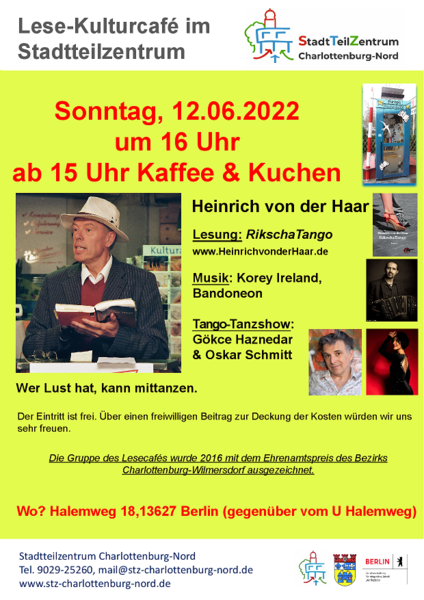 Literatur meets Tango: Lesung und Tanz / RikschaTango / Heinrich von der Haar