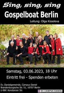 Gospelkonzert mit Gospelboat Berlin "Sing, Sing, Sing"