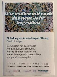Einladung zur Ausstellungseröffnung - Gesicht zeigen