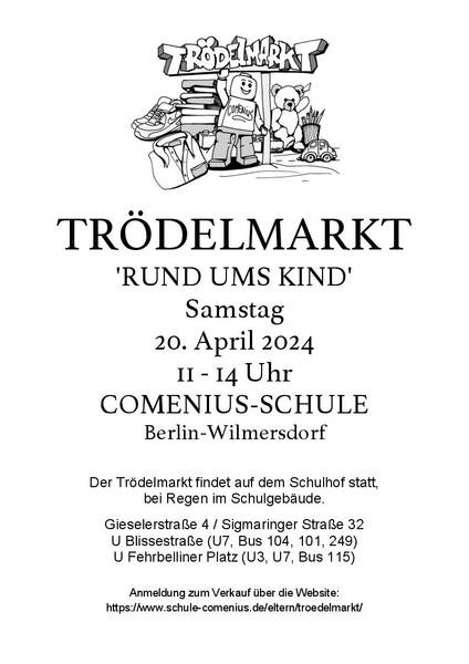 Trödelmarkt "Rund ums Kind" Wilmersdorf Comenius-Schule 11-14h
