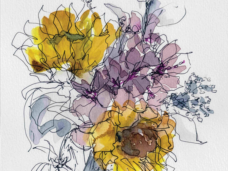 Blumen. Geometrien eines Neubeginns. Einzelausstellung von Lucila Vieira in der Stadtteilbibliothek Karow