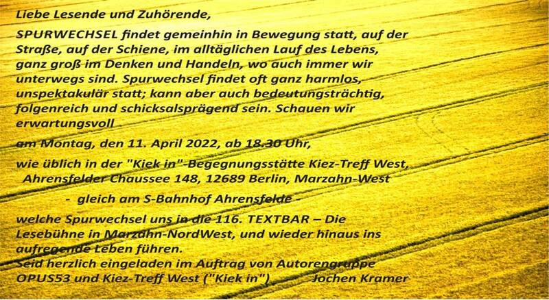 Textbar - Die Lesebühne in Marzahn-NordWest