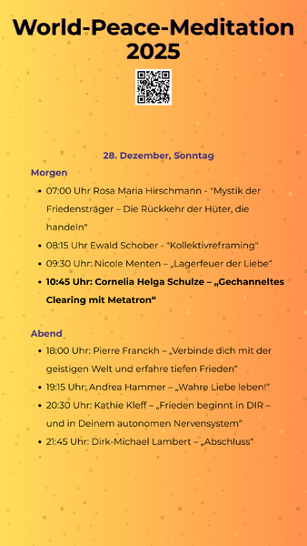World-Peace-Meditation 2025 - letzter Tag!