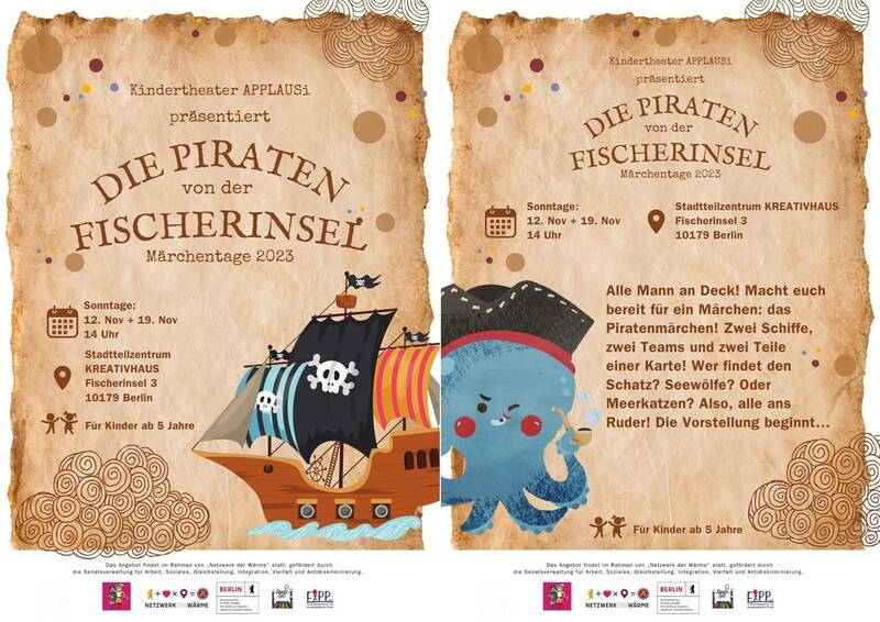 Märchentage 2023 mit Kinder-Theater Applausi: Die Piraten von der Fischerinsel