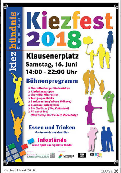Kiezfest am Klausenerplatz mit Fahrradkennzeichnung