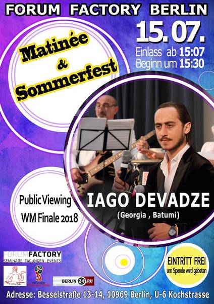 Georgisches Sonntagskonzert: Matineé mit anschließendem WM Public Viewing + Sommerfest