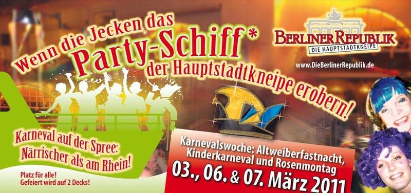 Karneval der Berliner Republik auf dem Partyschiff