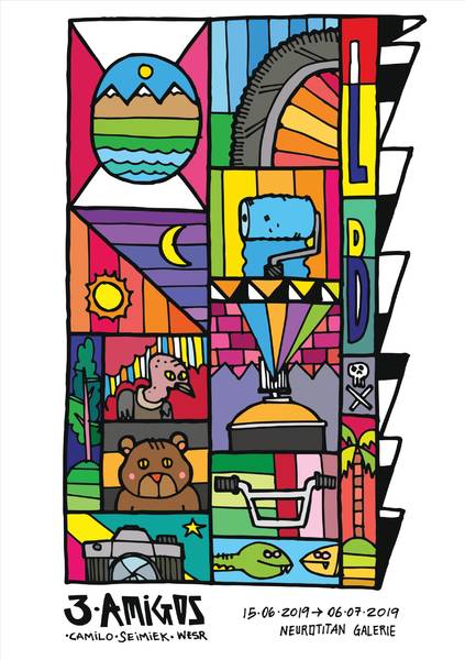 Ausstellung: 3 Amigos – Camilo. Seimiek. Wesr.
