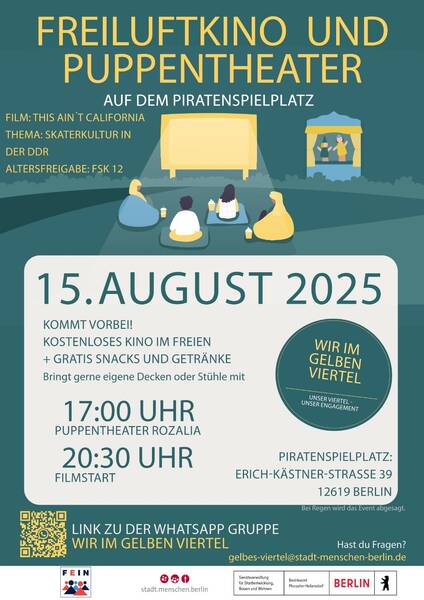 Freiluft Kino, Fest & Puppentheater: Gelbes Viertel im Hellersdorf 