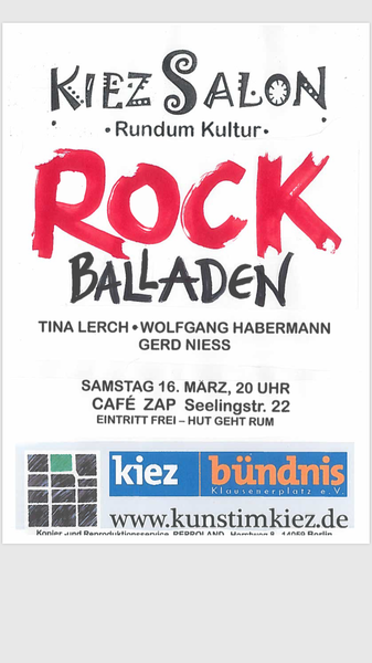 LIVE       -      Rock Balladen      Café ZAP / Charlottenburg 