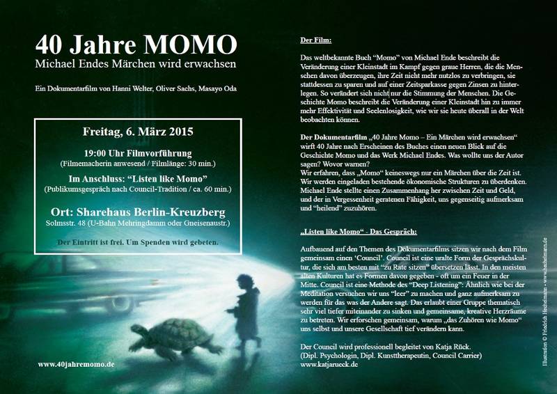 40 Jahre MOMO Filmvorführung (die Filmemacherin ist anwesend) + im Anschluss “Listen like Momo”