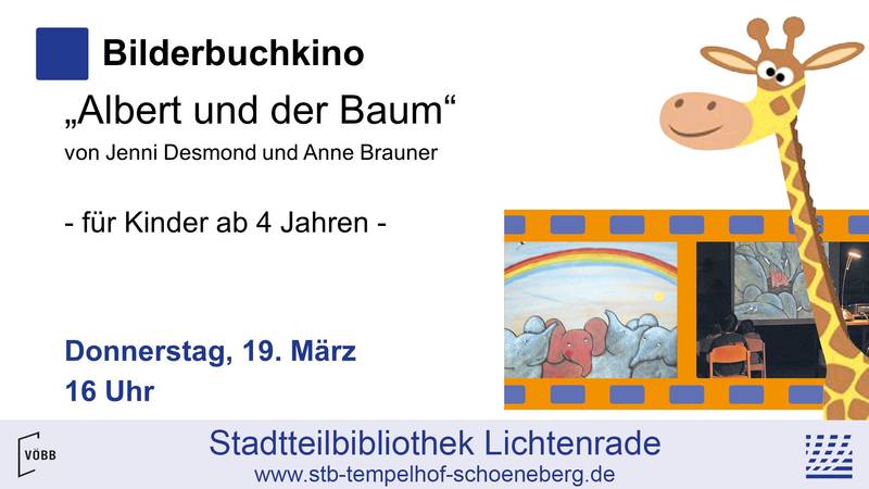 "Albert und der Baum" - Bilderbuchkino in der Stadtteilbibliothek Lichtenrade