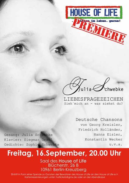 PREMIERE Chansonabend Julia Schwebke und Siegmar Gradl