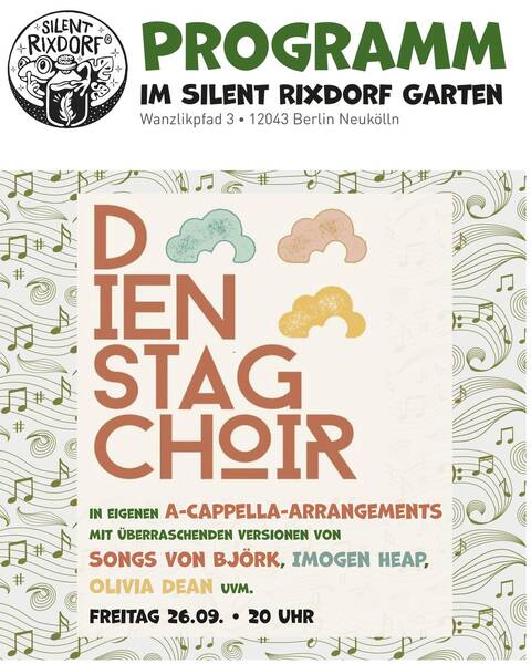 Dienstag Choir live im Silent Rixdorf Garten