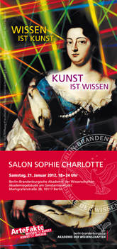 Offentliche Abendveranstaltung | Salon Sophie Charlotte: Wissen ist Kunst - Kunst ist Wissen