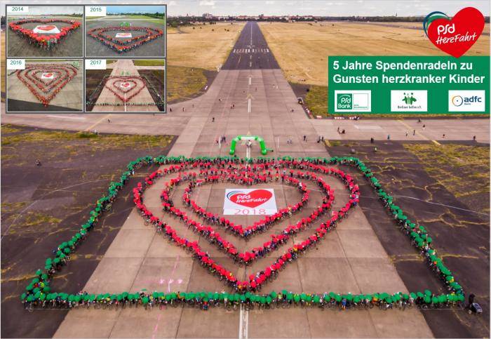 PSD HerzFahrt - Spendenradeln für gesunde Kinderherzen auf Tempelhofer Feld