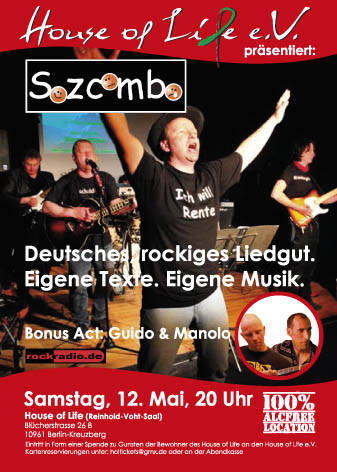 Sozcombo  im House of Life  - Samstag, 12. Mai, 20 Uhr