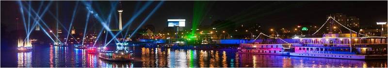 Aquarella Berlin - Lichtershow in Ruderbooten