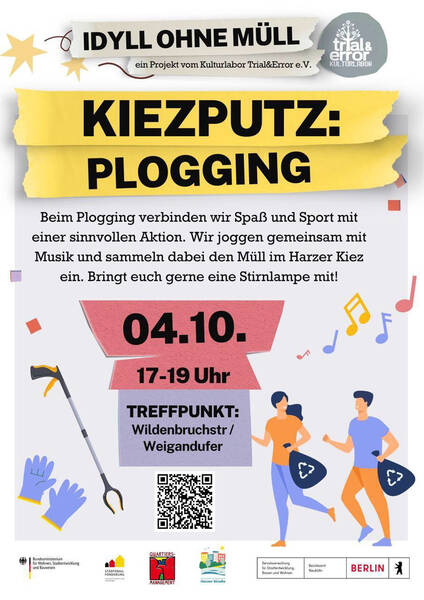 Plogging mit Idyll Ohne Müll im Harzerkiez