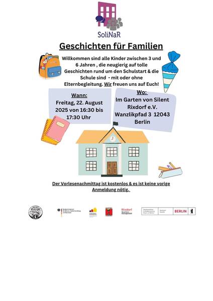 Geschichten für Familien – Vorlesenachmittag im Silent Rixdorf Garten