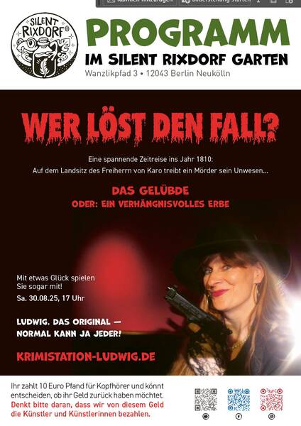 Krimispannung im Silent Rixdorf Garten – Wer löst den Fall?