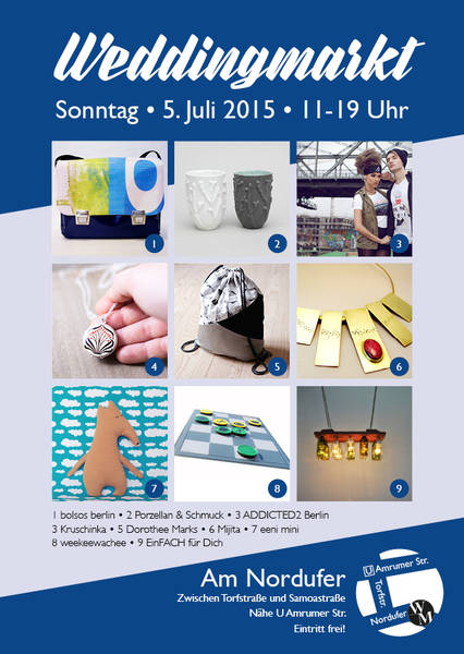 Weddingmarkt: Kunstmarkt am Kanal und See (U9 Amrumer Str.)