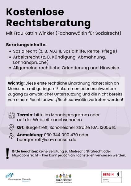 Kostenlose Rechtsberatung