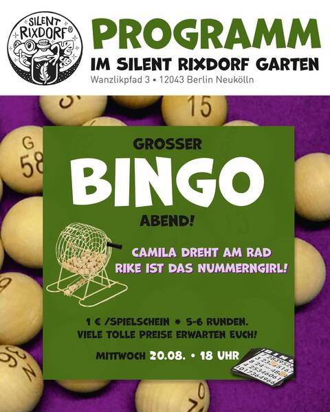 Großer Bingo-Abend im Silent Rixdorf Garten