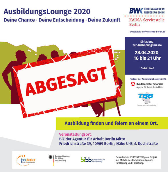 AusbildungsLounge 2020 - abgesagt wegen Corona