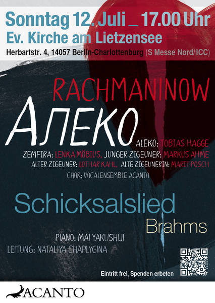 Ins Ungewisse – Konzert von Liebe, Tod und Schicksal. Mit Rachmaninows erster Oper in konzertanter Aufführung.
