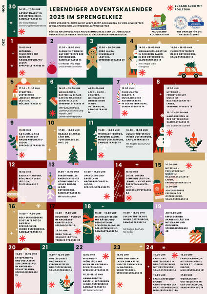 Lebendiger Adventskalender im Sprengelkiez