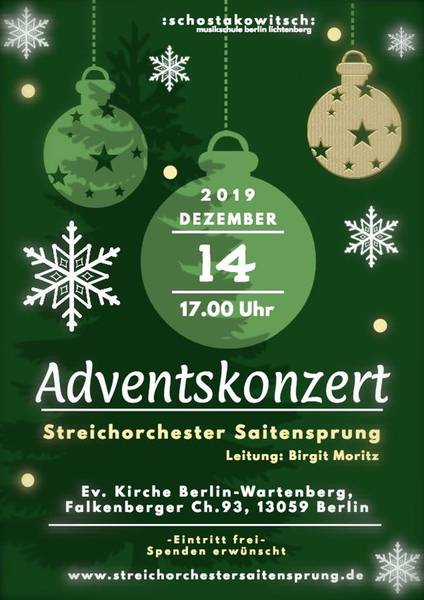 Adventskonzert Streichorchester „Saitensprung“