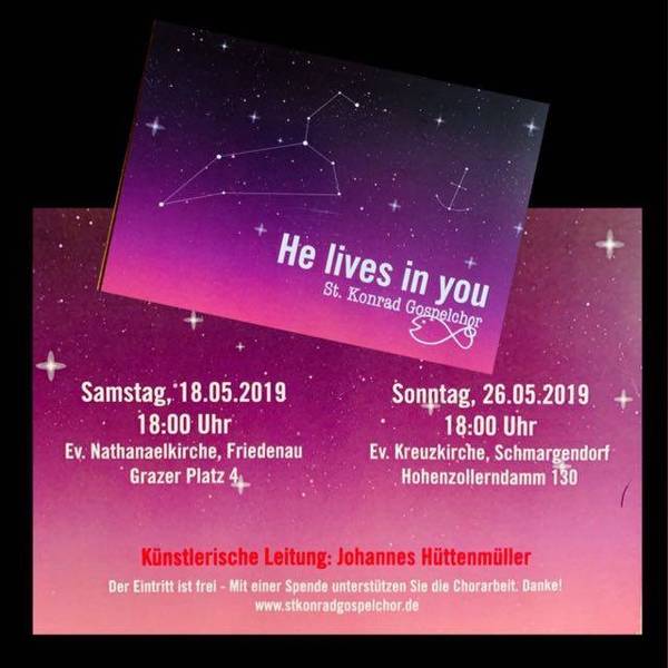 HE LIVES IN YOU - Sommerkonzert des St. Konrad Gospelchors