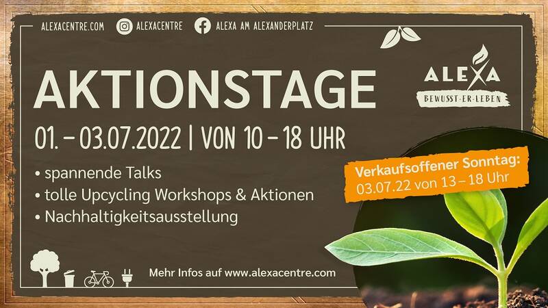 Verkaufsoffener Sonntag im Alexa zur Aktion „Bewusst (er)leben“