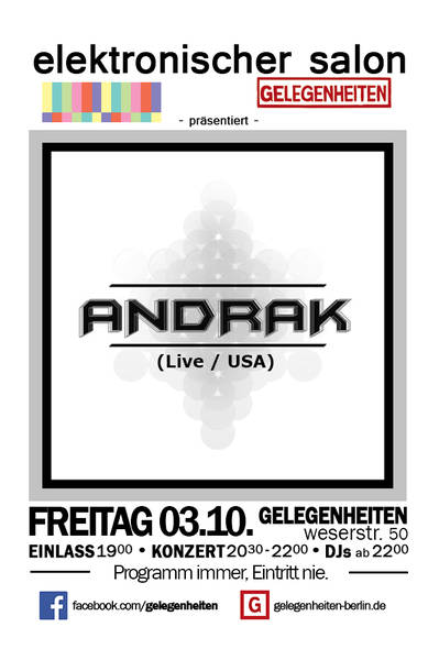 Konzert: Elektronischer Salon präsentiert Andrak (live)