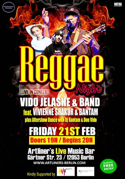 Artliners Reggae Night 2 Live Concerts and Party