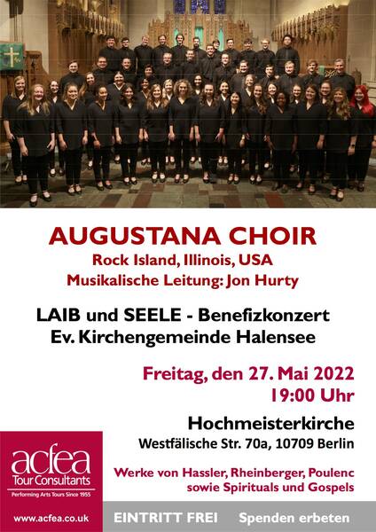 Augustana Choir – Benefizkonzert Ev. Kirchengemeinde Halensee (Laib und Seele)